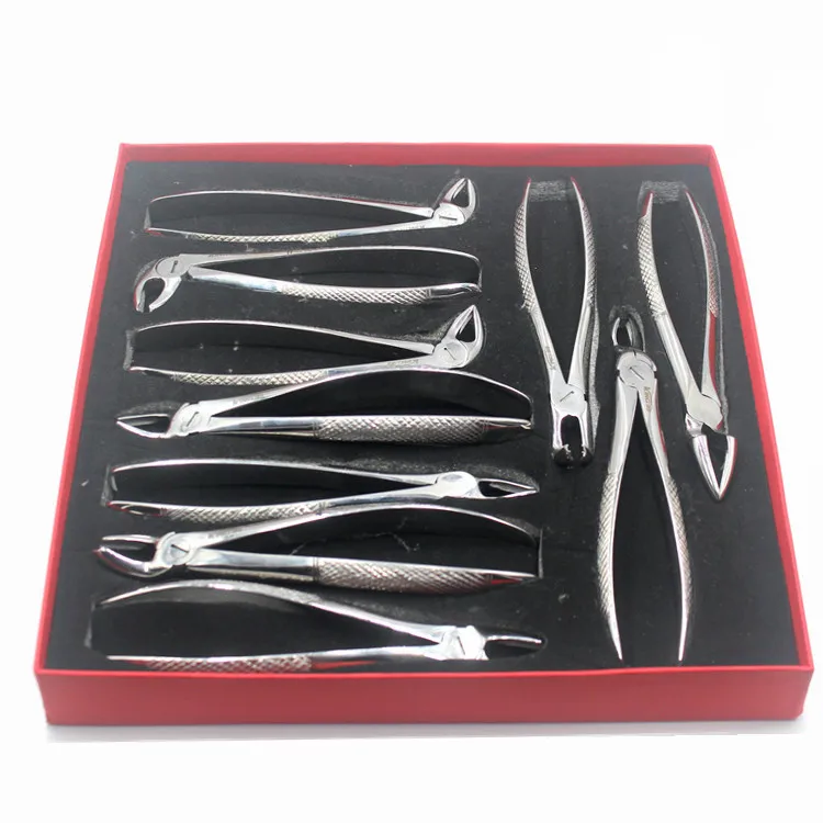 

10pcs Stainless Steel Pliers Laboratory Dental Extracting Forceps Set