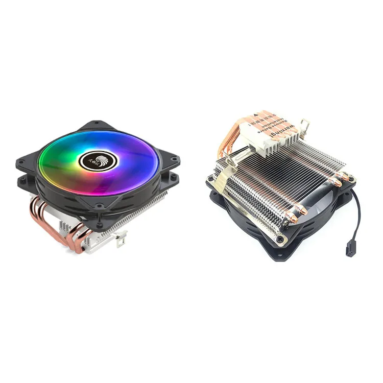 

Basalt Cpu Cooler Computer Case Fan Copper Pipe Radiator With RGB LED Light PC Fan Horizontal Cooler