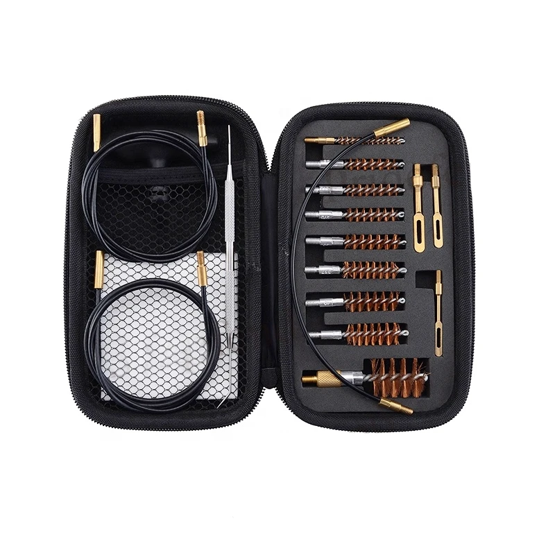 

Factory wholesale phosphor brushes rifle cleaning kit is suitable for rifle pistol shotgun reusable gun cleaning kit, Black