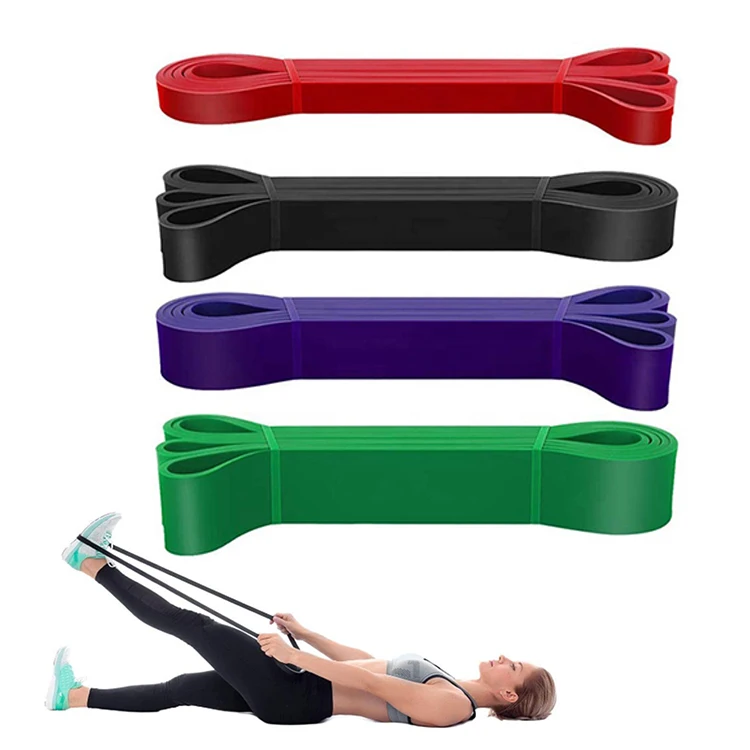 

Set Of 4 Hot Selling Workout Exercise Custom Latex Fabric Pull Up Resistance Band, Red/black/purple/green,etc.