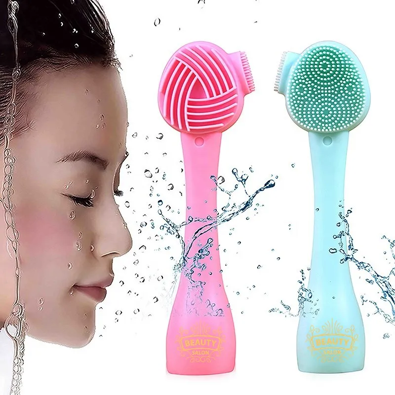 

2021 new arrivals face massager facial cleans silicon brush manufacturer manual silicone facial cleansing brush set customize, Mint green/pastel pink/mint green+white/pastel pink+white