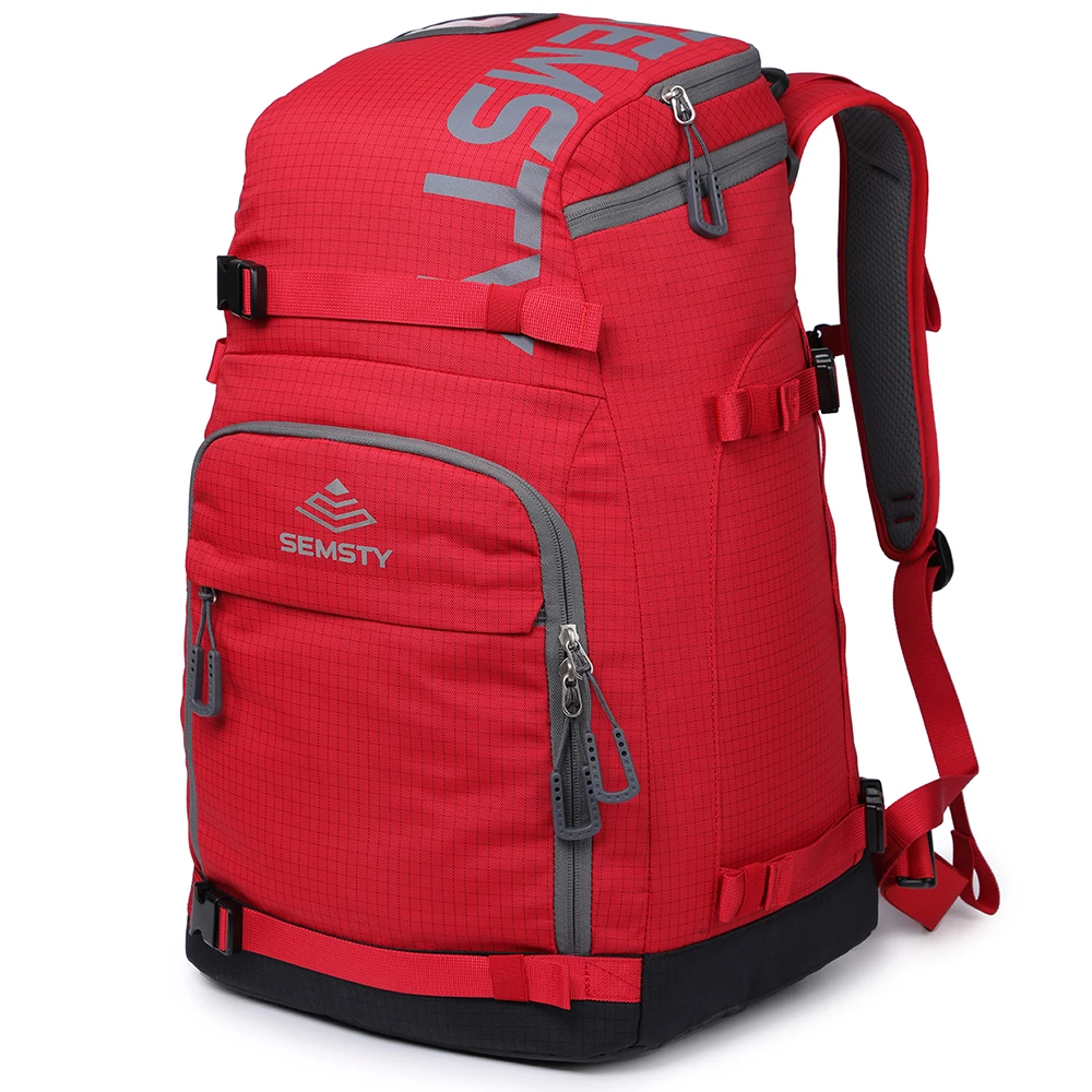 

SEMSTY Large Capacity 50 L Ski Boot Backpack Bag For Skiing Ski Board, Black/gray