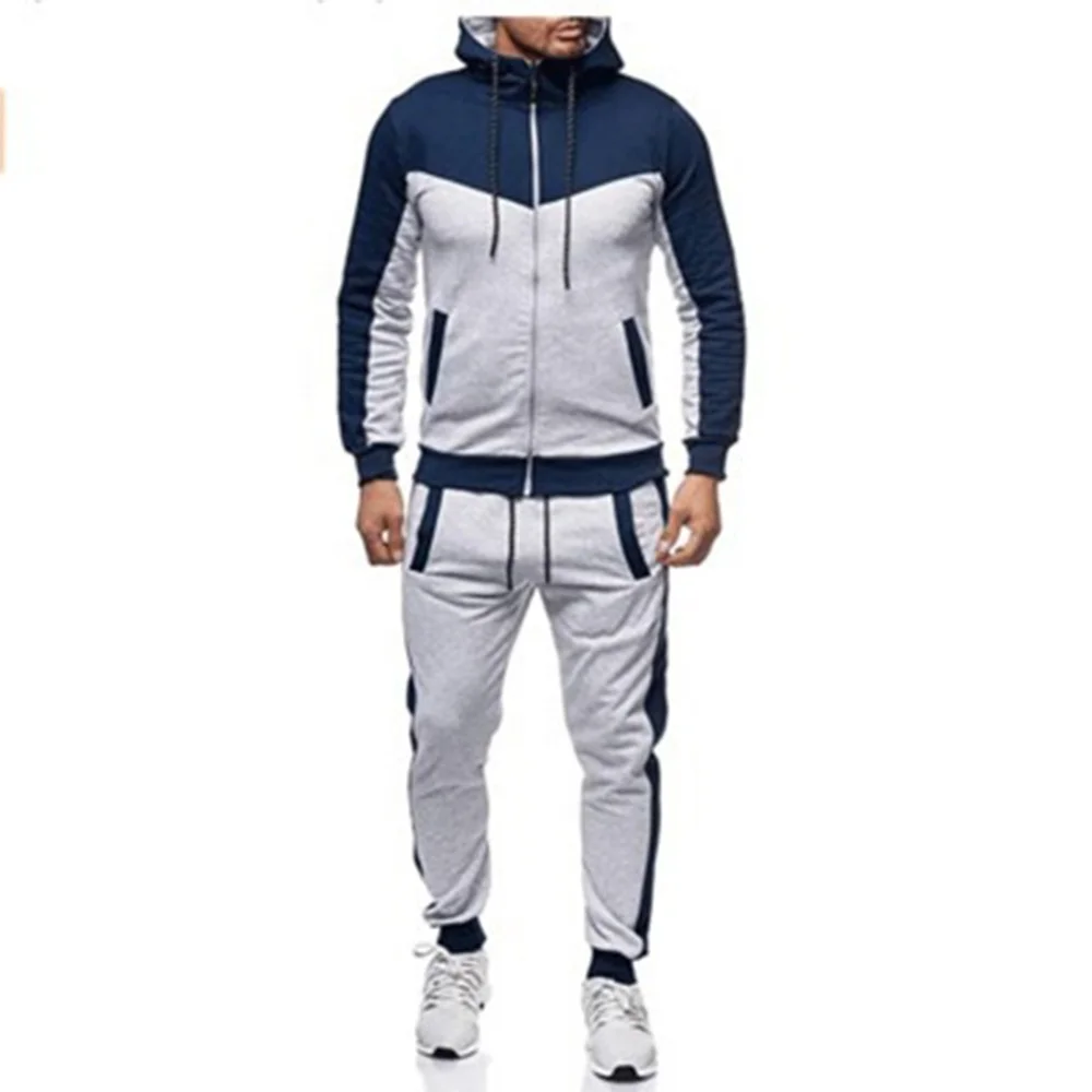 

High-end men's autumn and winter jogging sports suit french terry sweatpants two-piece suit, As picture