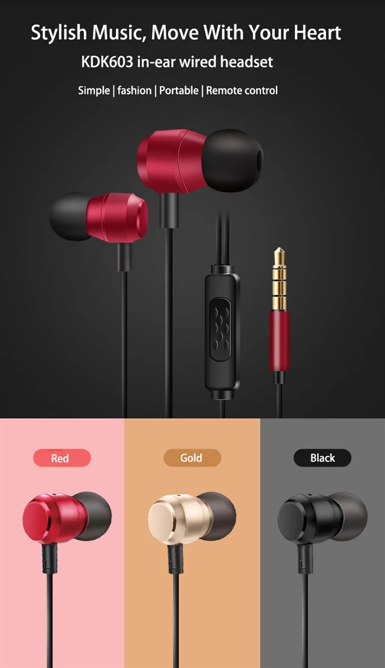 Shennan KD603 Wired Earphone With 3.5mm Plug Microphone Earphones Wired Headphones - ANKUX.COM