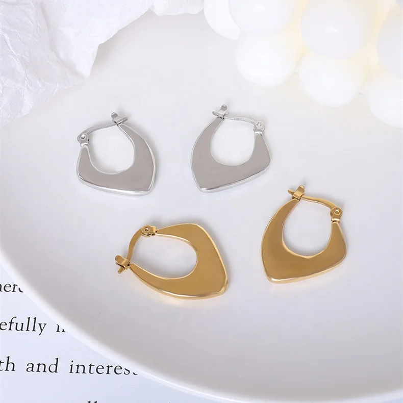 

New geometric irregular stainless steel earring 18k gold plated fine jewelry