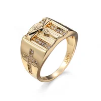 

14k gold jewelry wholesale men diamond rings fashion cross ring christian jewelry