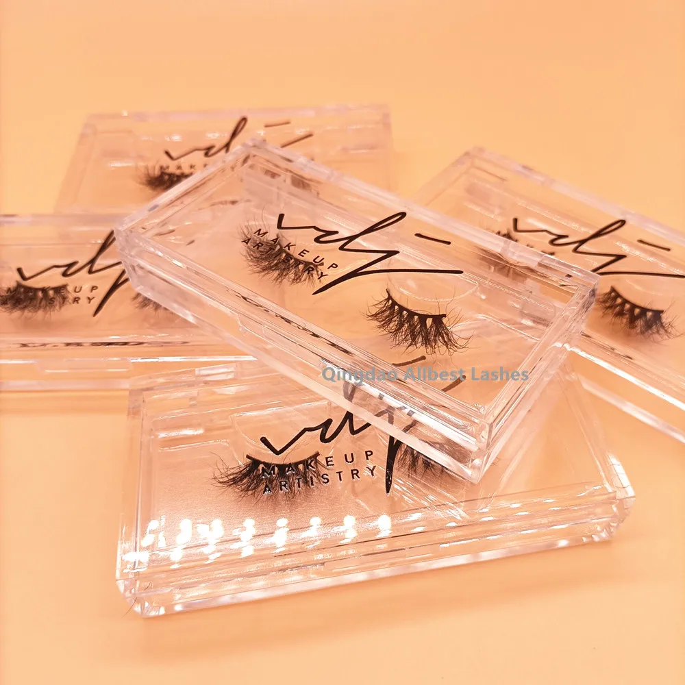 

Qingdao Allbest customized eyelashes boxes 3D natural fluffy mink corner half lashes eyelashes half