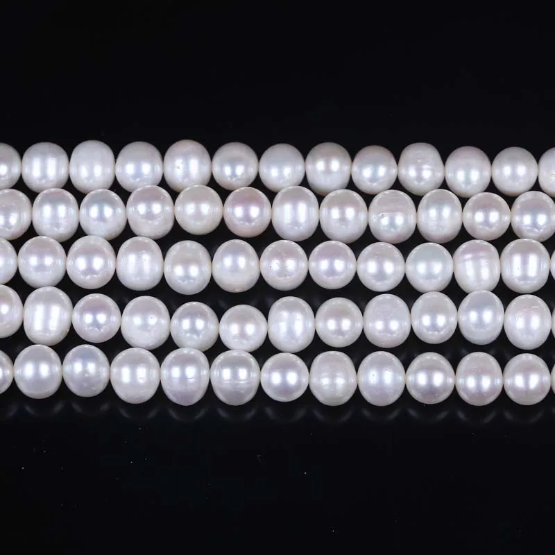 

8-9mm A Grade white egg shape loose pearl strand