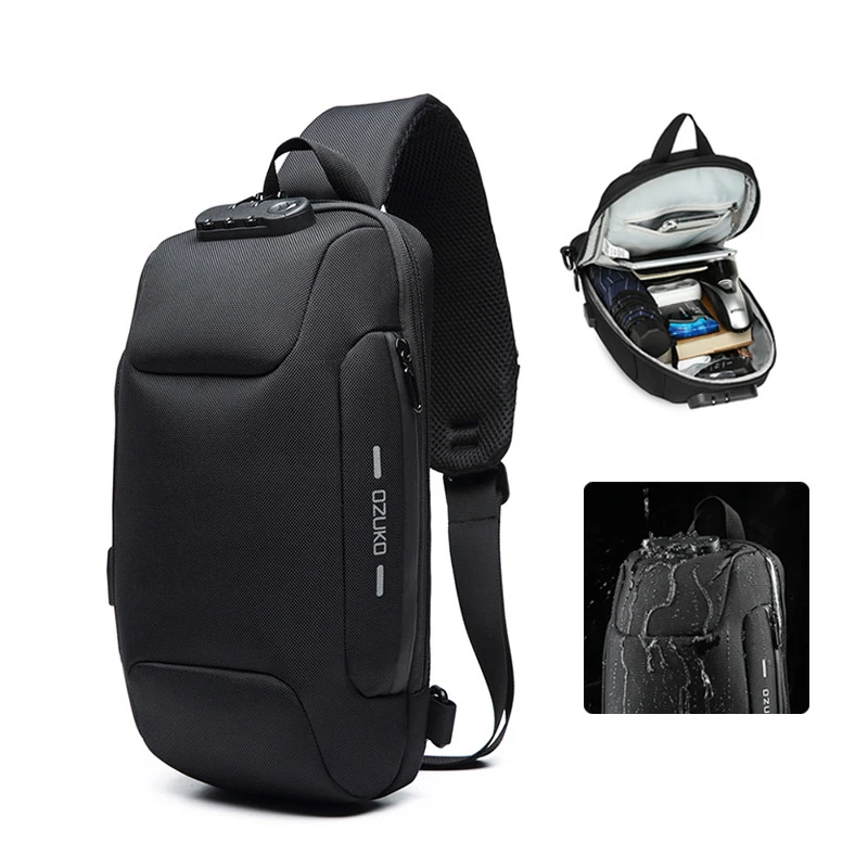 

men bags crossbody shoulder office bag mens 1paice bag man top grad, Black