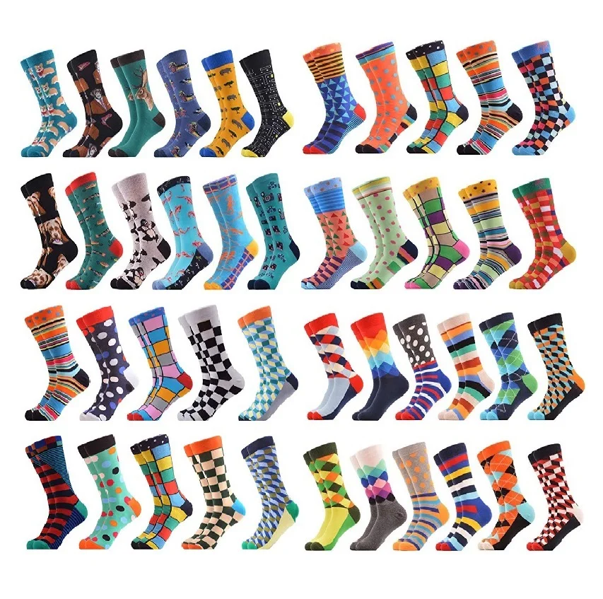 

Tking Good Quality Embroidery Women Design Logo Custom Made Sublimation Cotton Sport Happy Design Compression Men Socks Unisex, Stock color