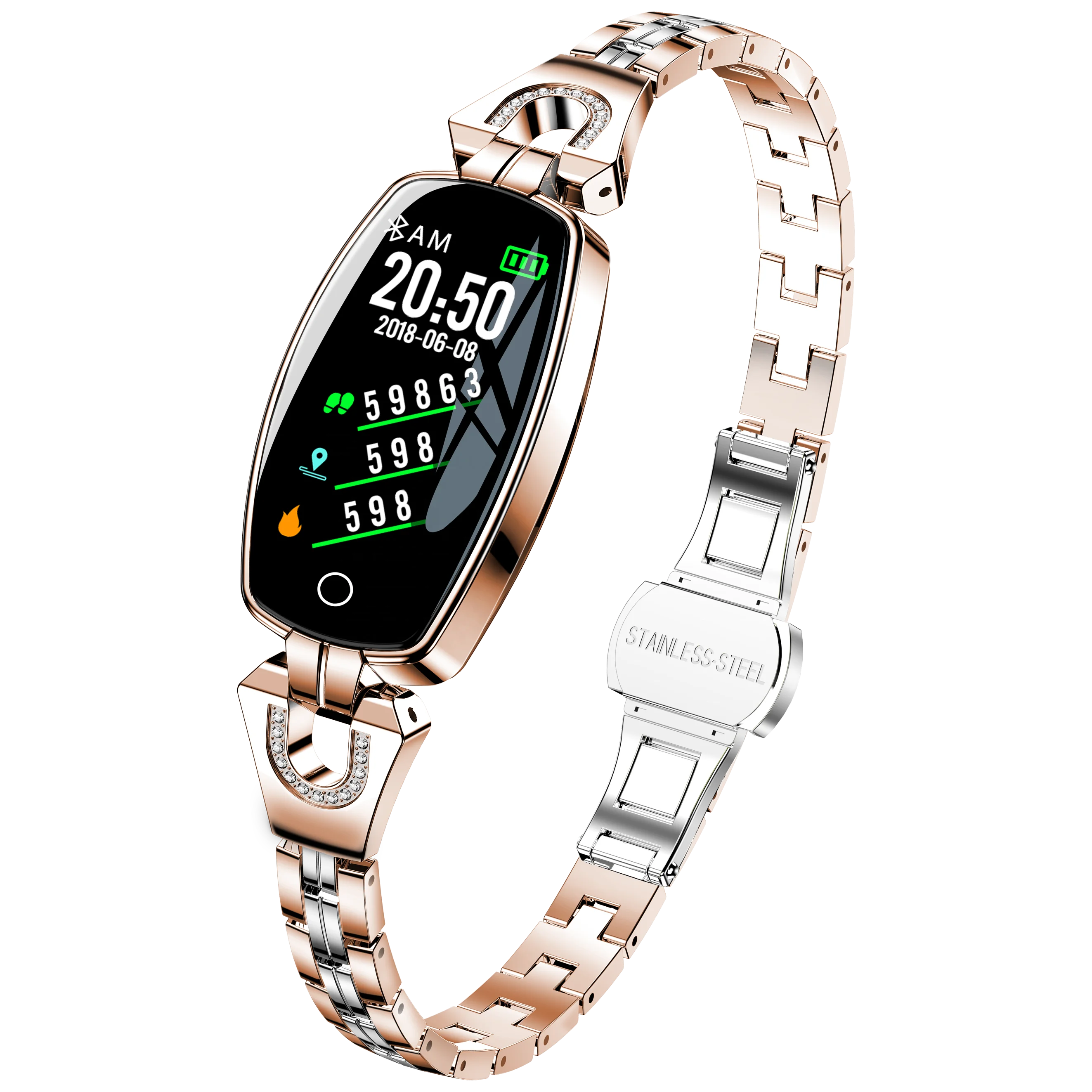 

Shenzhen Anytec 2021 new design ladies heart rate fitness fashion watches digital watches android ios smart watches bands, Black, rose gold, silver