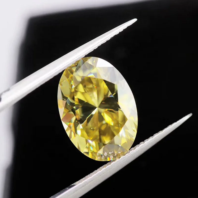 

Synthetic Moissanite Diamond 1ct 2ct 3ct Oval Shape Golden Yellow Color Moissanite Stone For Jewelry Making