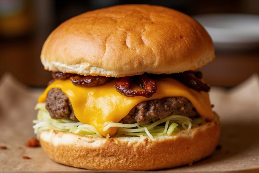 Hatch green chile cheeseburger with melted cheese and roasted chiles on a toasted bun