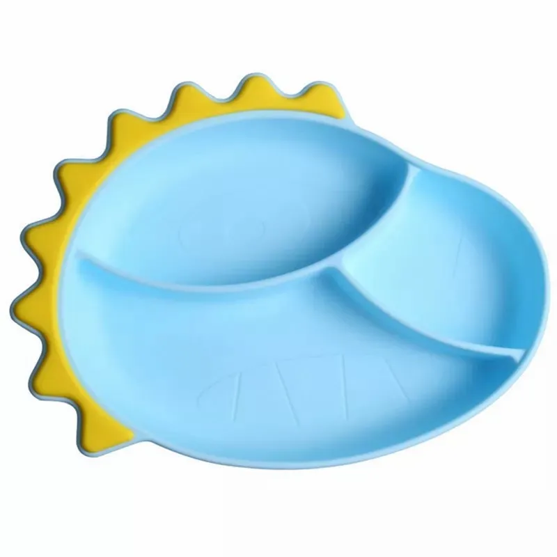 

New Type Children'S Tableware Silicone Food Divided Suction Plate Bpa Free Kids Dinner Baby Silicone Plate