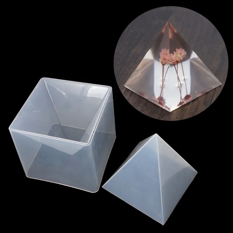 

5.9'' Large Pyramid Mold Silicone Mold for Jewelry Making Craft Casting Pyramid Clear Multi Epoxy Resin Molds, White