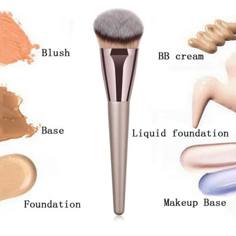 

High quality 1 Piece Gold Precision Liquid Foundation Brush Perfect Pro Tapered Buffing Sculpting Angled Makeup Brushes Tool