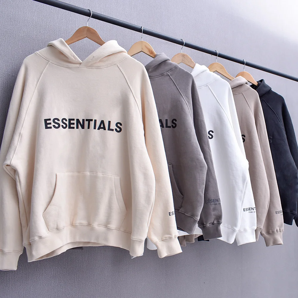 

Men Women Hoodies Hip Hop Streetwear Kanye West Winter ESSENTIALS FOG Long Sleeve Casual Harajuku Tops Letter Hoodie Sweatshirt, Black /dark gray/camel/apricot/white/light gray