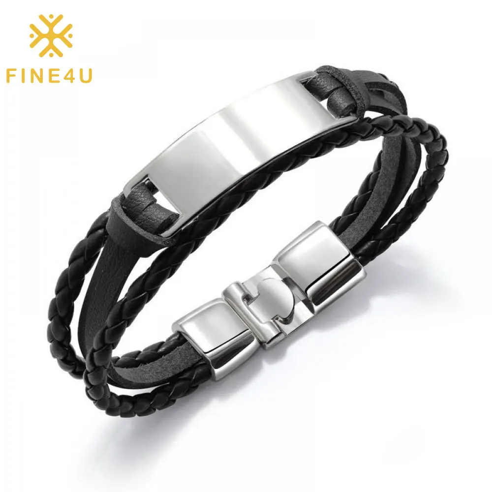 

Wholesale New Homme Bracelet En Cuir Multilayer Braided Leather Bracelets For Men