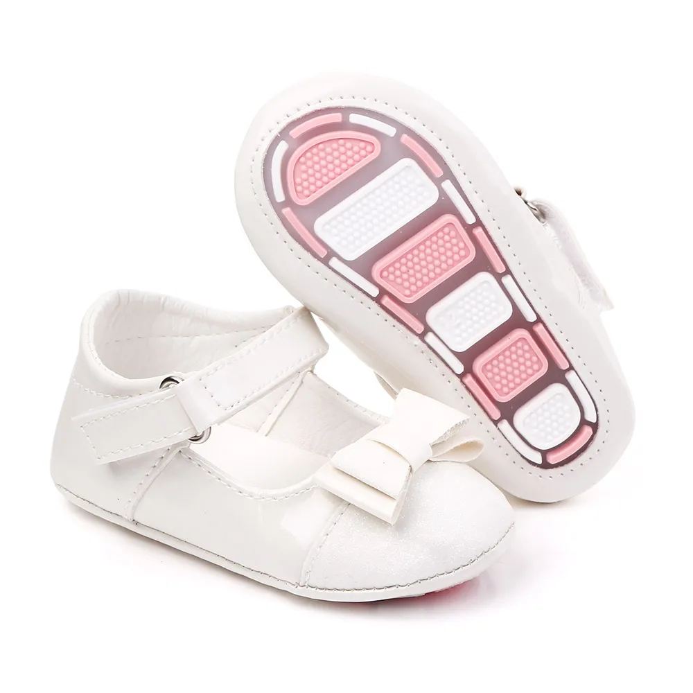 

New design summer beautiful bling bling bow princess girl baby shoes, Red/white