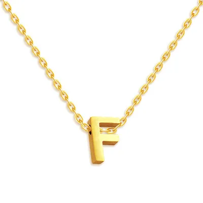 

Factory Outlet 26 Letter Stainless Steel Pendant Three Colors Optional Birthday Necklace, Gold.steele.rose gold