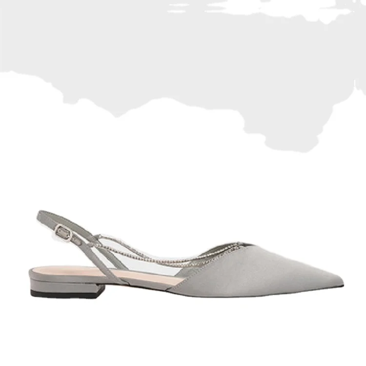 

fashion summer ladies rhinestone chain comfortable lazy pointed indoor outdoor flat sandals for women