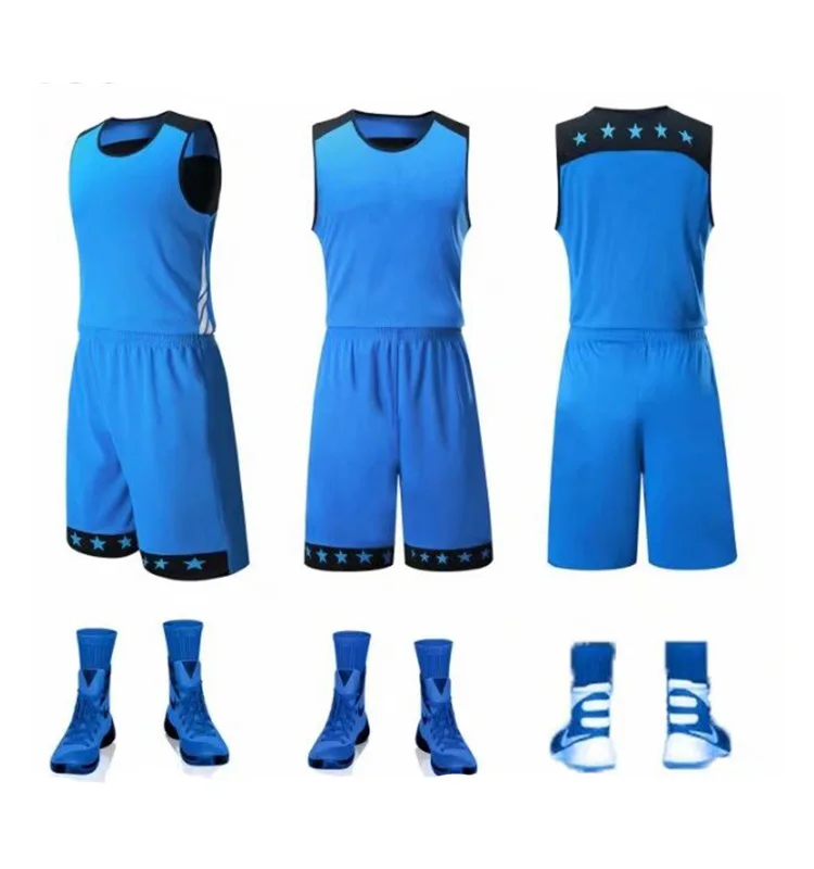 

Breathable Custom Basketblll Sport Kit Shirts Shorts Set Mens Basketball Uniforms