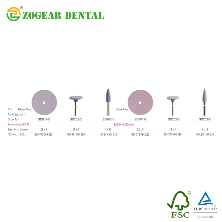 Sd2025 Zogear Dental Resin Teeth Silicone Diamond Polishers Buy