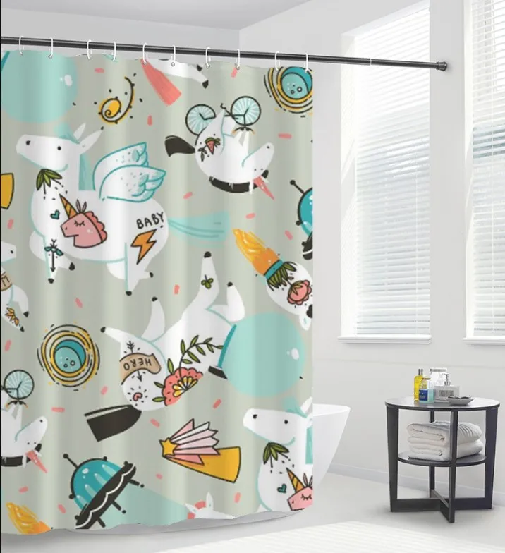 
hot sale products 3D Print custom waterproof polyester fabric Products Bathroom Decor shower curtains 