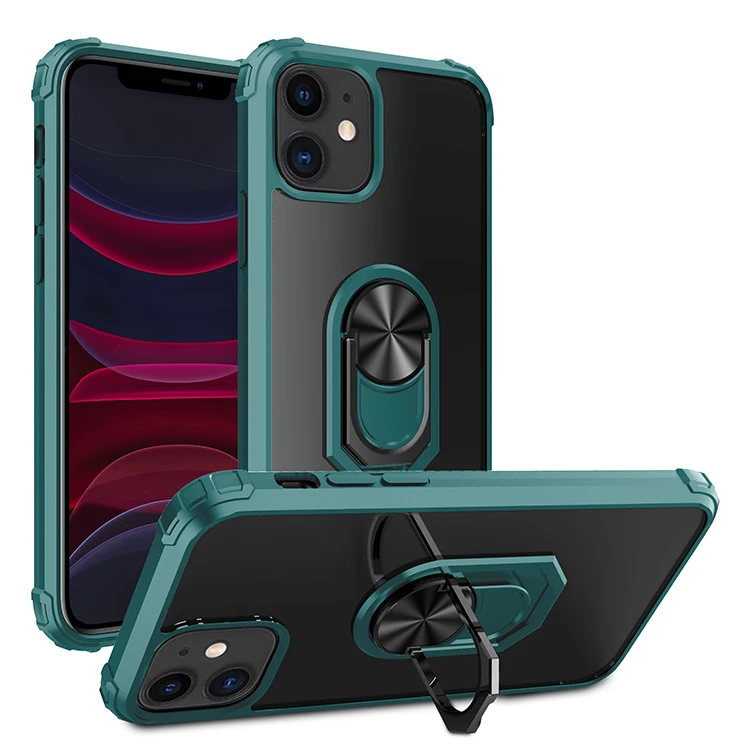 

2020 Popular Military Grade Shockproof Ring Holder Case For Iphone 12 Mini Pro Max TPU PC Phone Case Cover