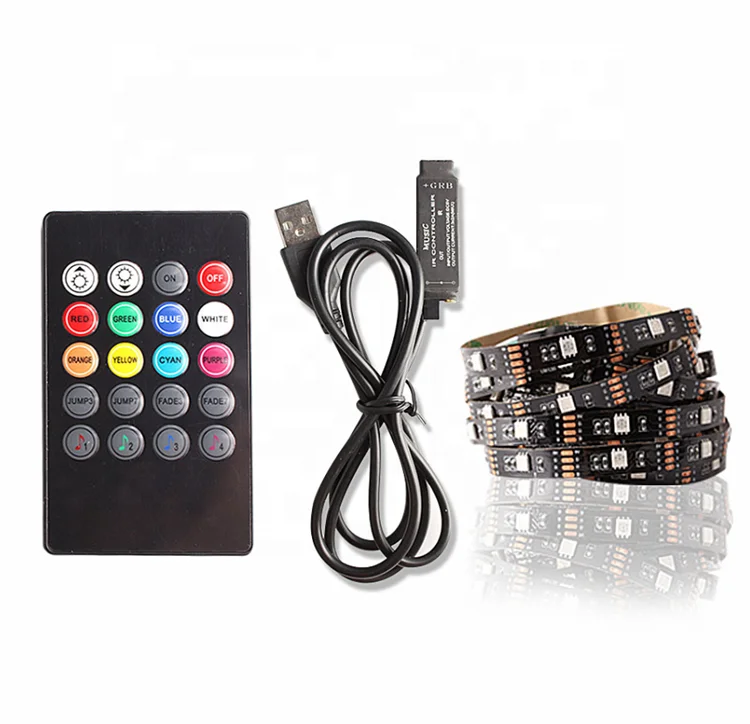 

SMD 5050 RGB Strip Light TV Backlight Strip Lamp with Music Controller USB Strip Kit with LED Sync to Music for TV