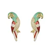 Manufacturer delicate elegant beautiful colour bird high quality 925 sterling silver stud earrings