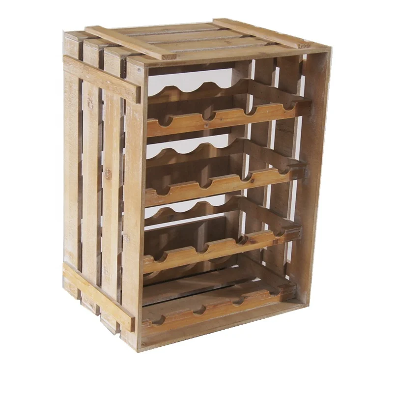 
2020 Hot Selling Home Kitchen Appliances 8 Bottles Place with Handle on Top Wood Wine Rack 