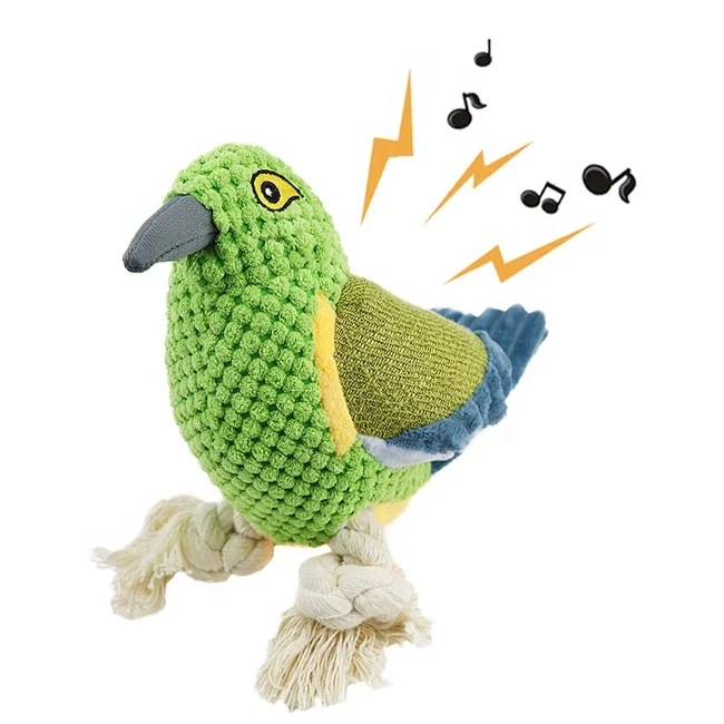 

Bite Resistant Bird Plush Soft Dog Chew Toy Sound Interactive Designer Dog Plush Toy Squeak Bird Chew