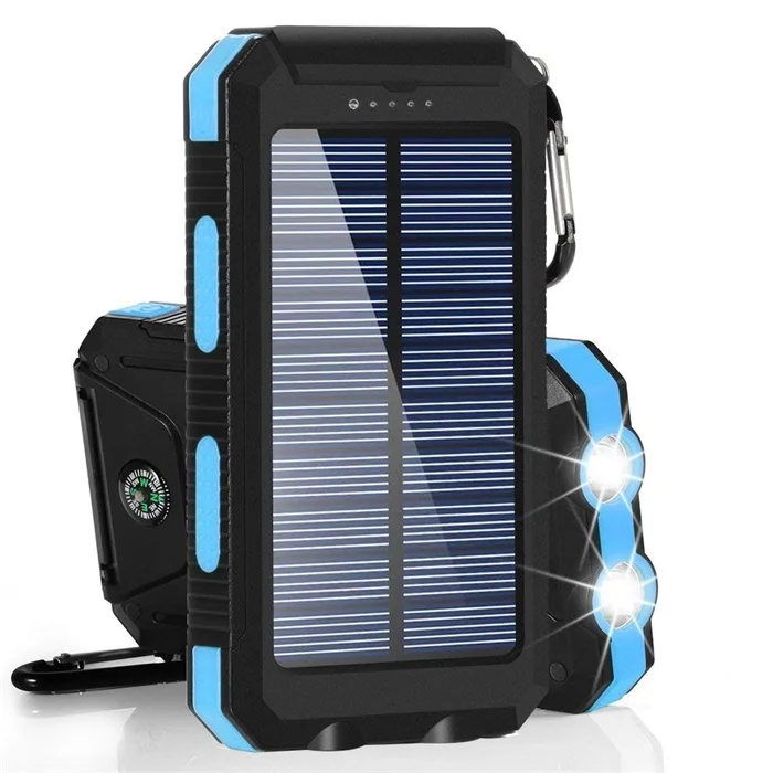 

Wholesale Price Universal Solar Power Banks Dual USB Charging Charger Portable Power Bank with LED Torch for Outdoor Emergency