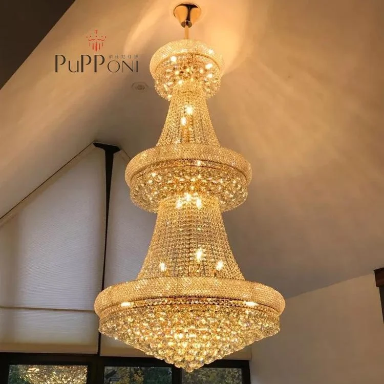 French Lustre Empire Crystal Chandelier Pendant Light Luxury Lampadario