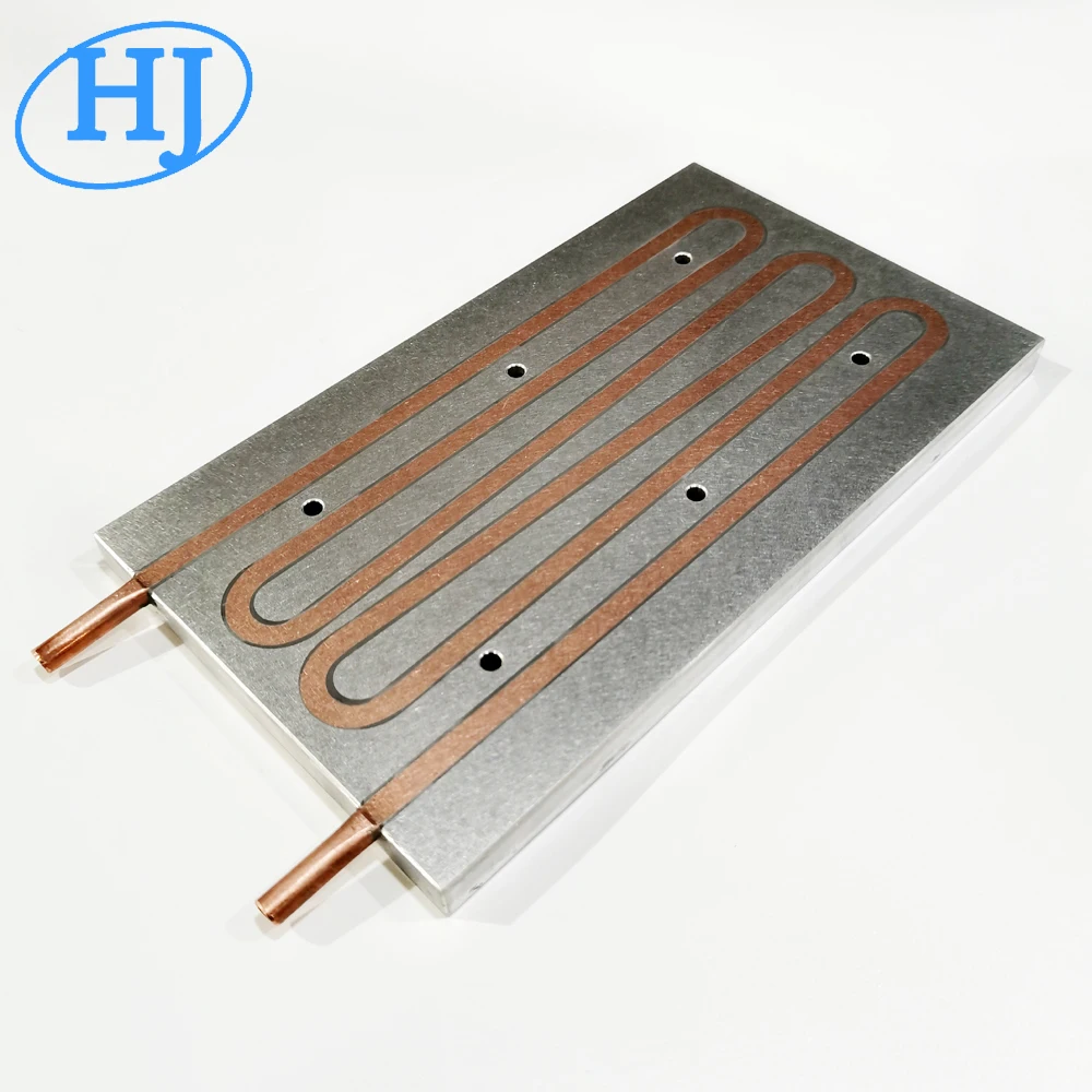 

Water Cooling Plate with Cooper Tube Heat Exchanger Aluminum + Cooper Tube water Cooling heatsink 120*12*210mm