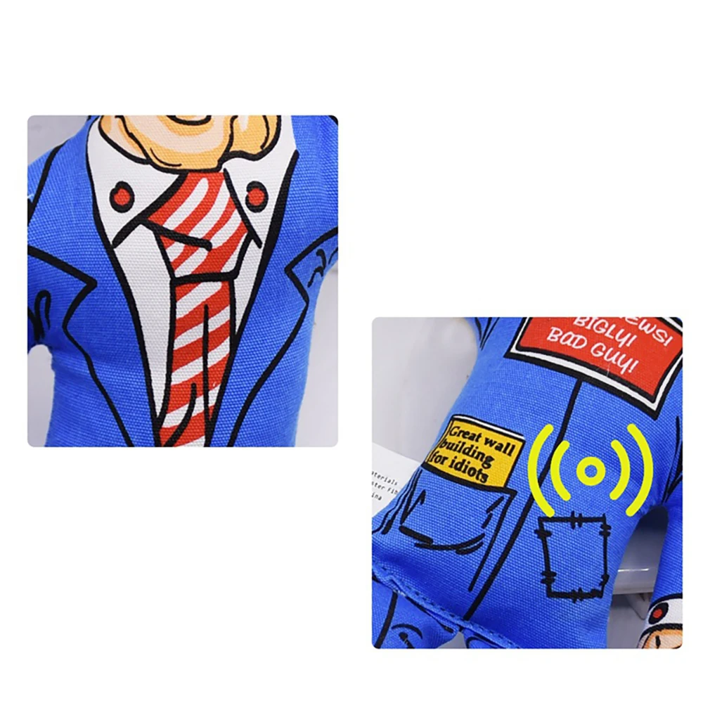 

Amazon pet supplies plush simulation Donald Trump squeaky cat dog puppy chew toys with catnip bell