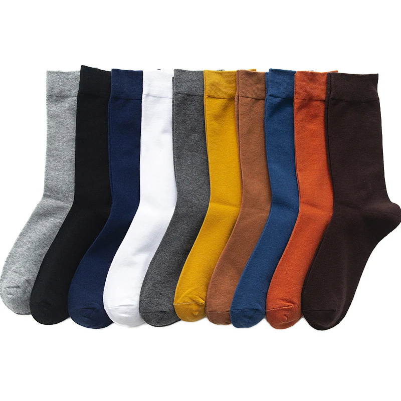 

New Men's Colour Cotton Socks Plus Size 39-46 Autumn Long Socks For Men Dress Male Gifts Business Casual Deodorant Sox Hot