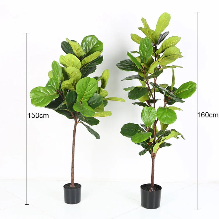 

Artificial Fiddle Leaf Fig Plants Plastic ficus lyrata pandurata trees artificial banyan ficus tree for shopping mall decoration