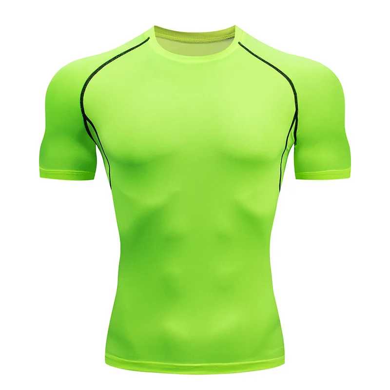 

OEM Slim Fit Short Sleeve Compression T Shirt Man Fitness Quick Dry Custom Logo Compression Gym Clothing Man