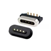 Waterproof 4pogo pin right angle magnetic connector
