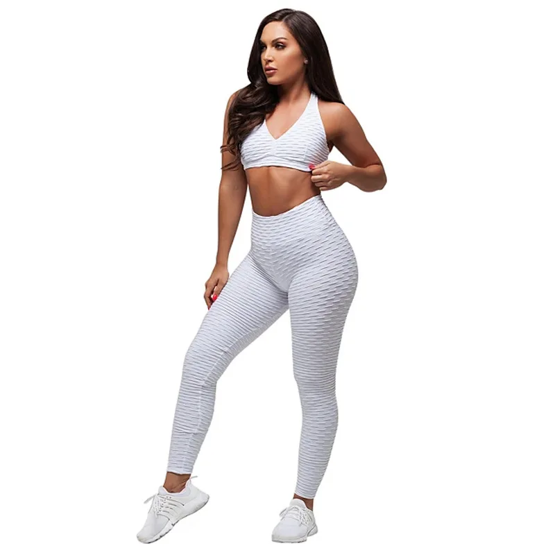 

2021 NEW Printed Yoga Set Fitness Women Sports Running Suit Gym Wear Halter Vest Workout Elastic Quick Dry Yoga Sets, Customized colors