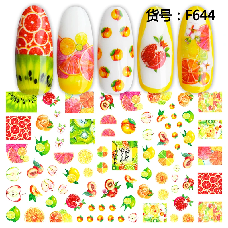 

F644-653 Watermleon Strawberry Fruit Nail Stickers