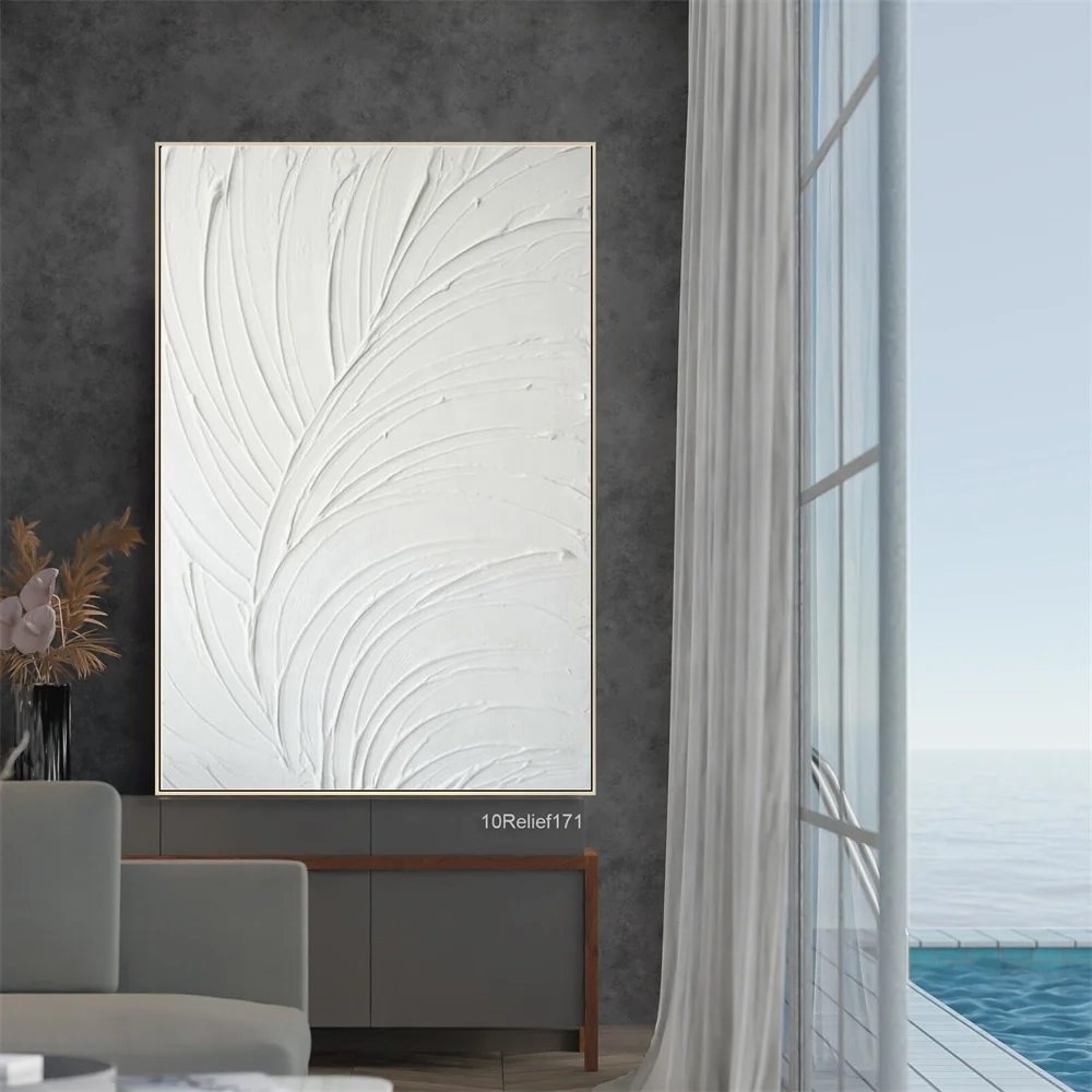 

Modern Abstract Hand Paint Thick Texture Wall Art Rolled Canvas Hand Painting For Living Room