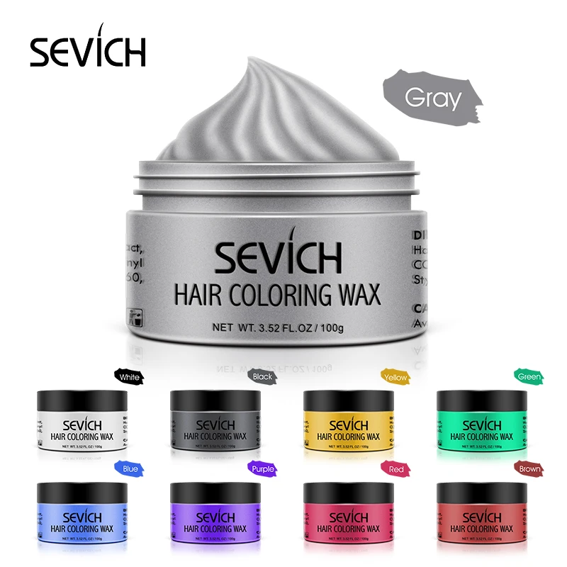 

2021 Professional wholesale private label 8 colors Sevich hair color wax for sale, Sliver/red/ blue/green/gold ,black/white/purpel/oem
