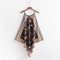 

Latest new design floral printed trench women summer tank tops fashion clothes