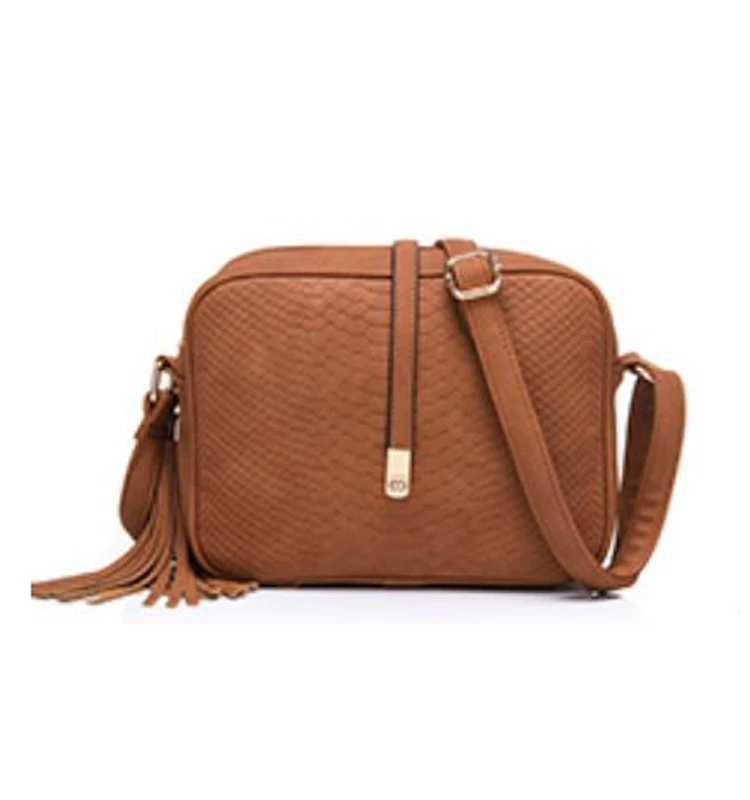 
Lady retro PU leather handbag Small shoulder bag for women messenger bag purse with tassel 