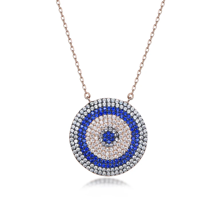 

Creative Turkish Eye necklace with blue diamond pendant necklace