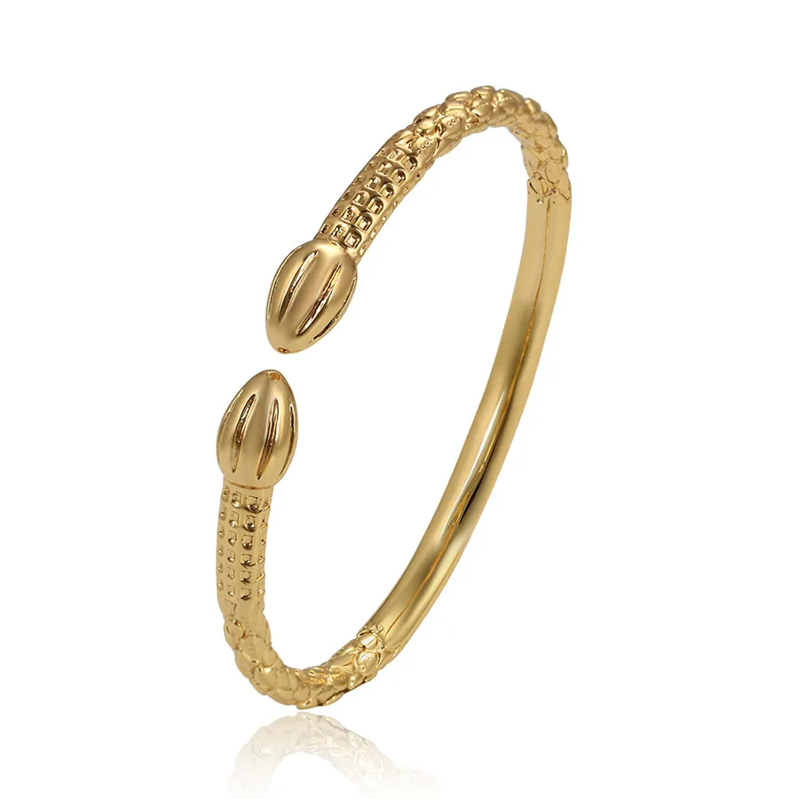 

52343 xuping jewelry luxury hip-hop cool and exquisite carved pattern 24K gold-plated neutral open bangle