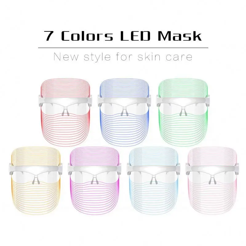 

Rechargeable 7 Colors LED Light Mask Photon Therapy Light Skin Rejuvenation Wrinkle Removal Facial Beauty Mask